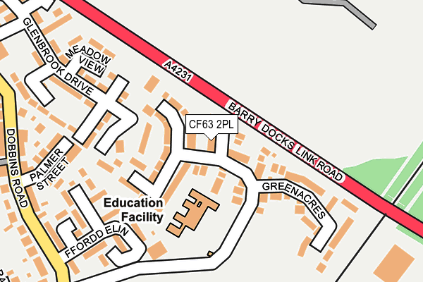 CF63 2PL map - OS OpenMap – Local (Ordnance Survey)