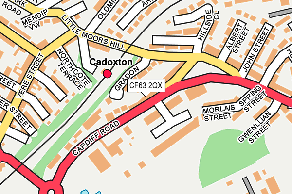 CF63 2QX map - OS OpenMap – Local (Ordnance Survey)