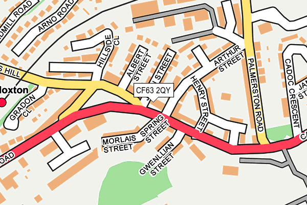 CF63 2QY map - OS OpenMap – Local (Ordnance Survey)