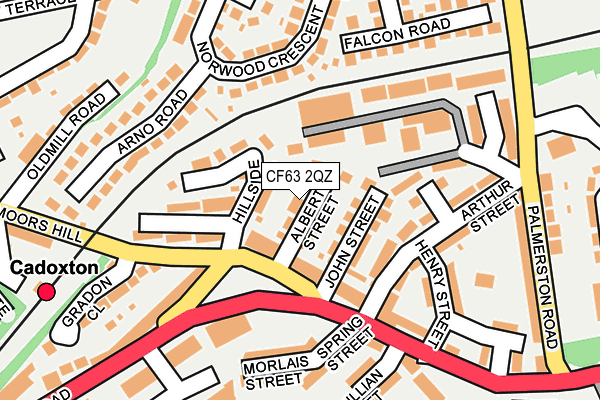 CF63 2QZ map - OS OpenMap – Local (Ordnance Survey)