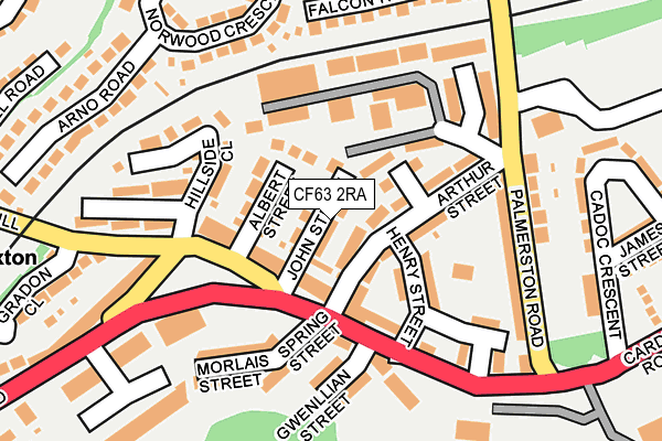 CF63 2RA map - OS OpenMap – Local (Ordnance Survey)