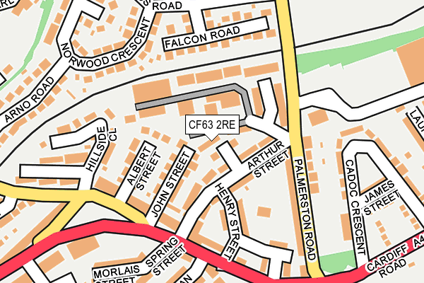 CF63 2RE map - OS OpenMap – Local (Ordnance Survey)