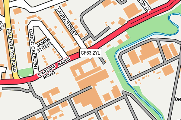 CF63 2YL map - OS OpenMap – Local (Ordnance Survey)