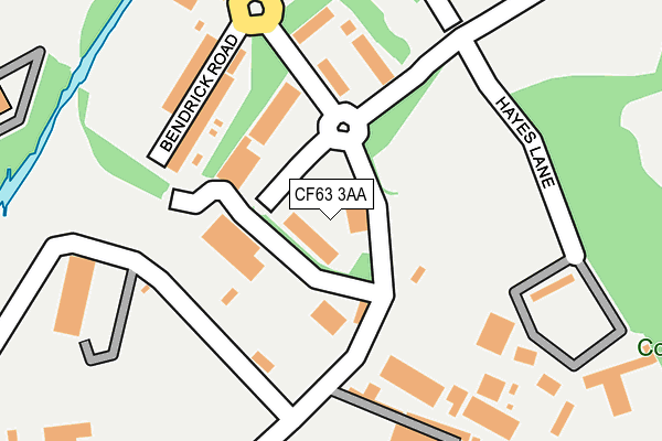 CF63 3AA map - OS OpenMap – Local (Ordnance Survey)