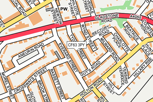 CF63 3PY map - OS OpenMap – Local (Ordnance Survey)