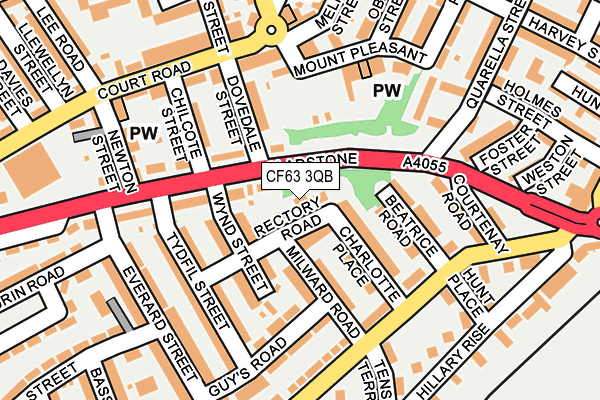 CF63 3QB map - OS OpenMap – Local (Ordnance Survey)