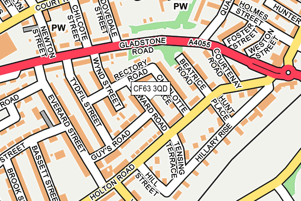 CF63 3QD map - OS OpenMap – Local (Ordnance Survey)