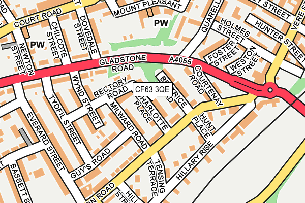 CF63 3QE map - OS OpenMap – Local (Ordnance Survey)