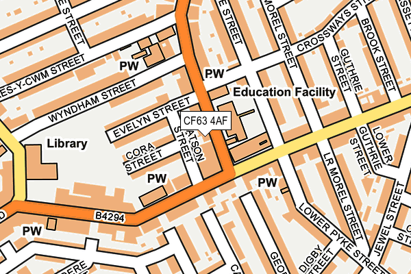 CF63 4AF map - OS OpenMap – Local (Ordnance Survey)