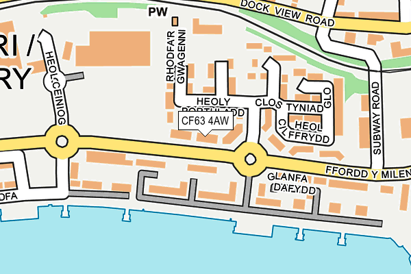 CF63 4AW map - OS OpenMap – Local (Ordnance Survey)