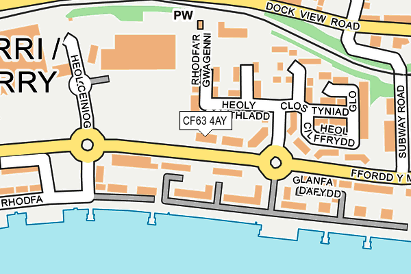 CF63 4AY map - OS OpenMap – Local (Ordnance Survey)