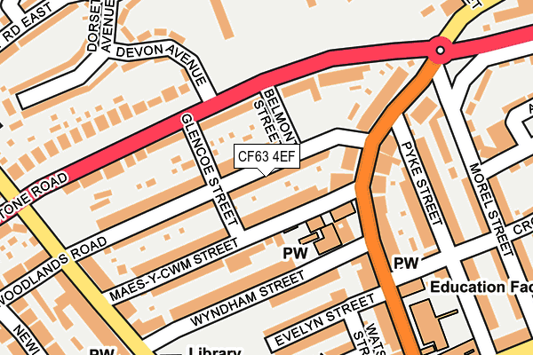 CF63 4EF map - OS OpenMap – Local (Ordnance Survey)