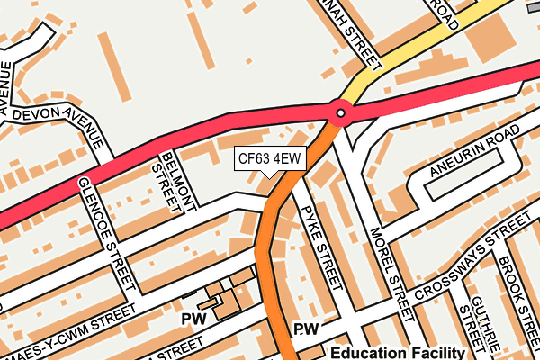 CF63 4EW map - OS OpenMap – Local (Ordnance Survey)