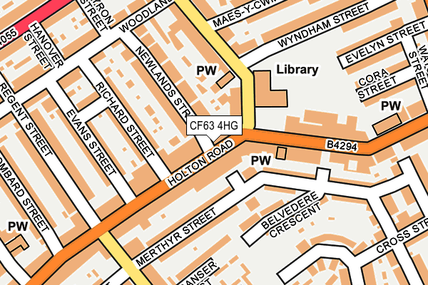 CF63 4HG map - OS OpenMap – Local (Ordnance Survey)