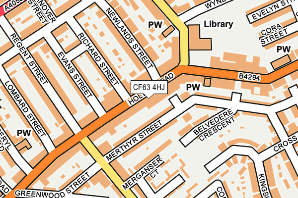 CF63 4HJ map - OS OpenMap – Local (Ordnance Survey)