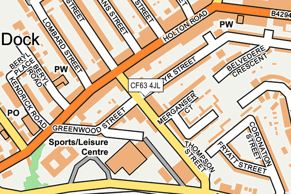 Map of THOMPSON STREET BARRY PROPERTIES LTD at local scale