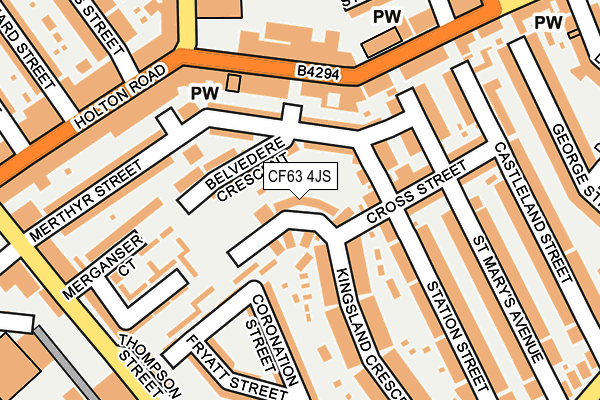 CF63 4JS map - OS OpenMap – Local (Ordnance Survey)