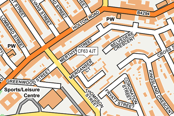 CF63 4JT map - OS OpenMap – Local (Ordnance Survey)