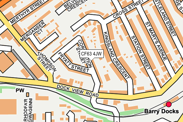 CF63 4JW map - OS OpenMap – Local (Ordnance Survey)