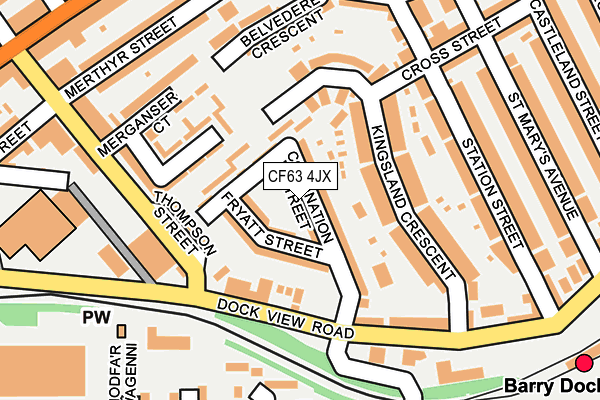 CF63 4JX map - OS OpenMap – Local (Ordnance Survey)