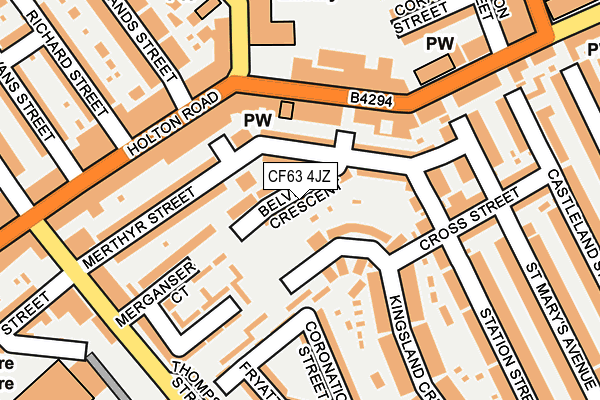 CF63 4JZ map - OS OpenMap – Local (Ordnance Survey)