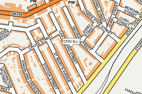 CF63 4LL map - OS OpenMap – Local (Ordnance Survey)