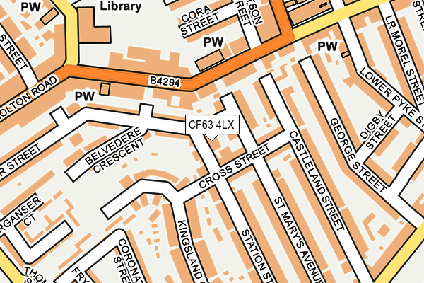 CF63 4LX map - OS OpenMap – Local (Ordnance Survey)