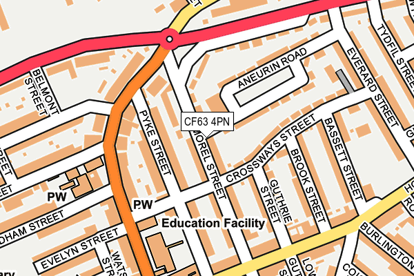 CF63 4PN map - OS OpenMap – Local (Ordnance Survey)