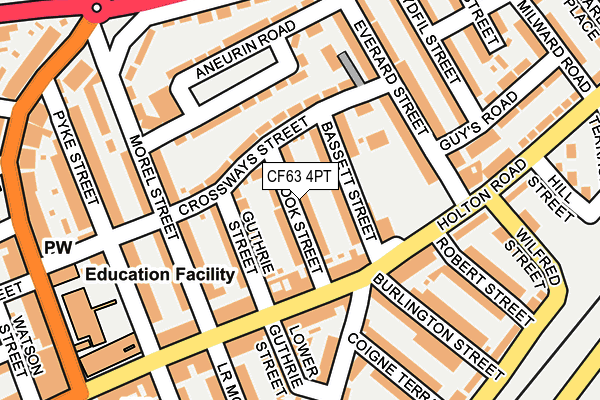CF63 4PT map - OS OpenMap – Local (Ordnance Survey)