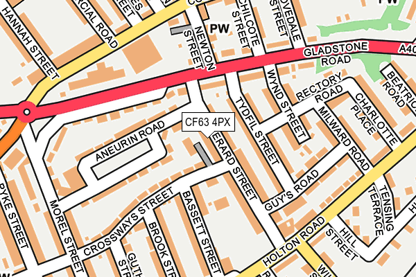 CF63 4PX map - OS OpenMap – Local (Ordnance Survey)