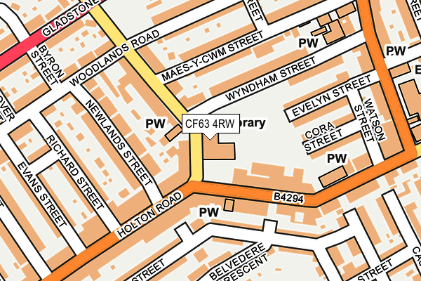 CF63 4RW map - OS OpenMap – Local (Ordnance Survey)