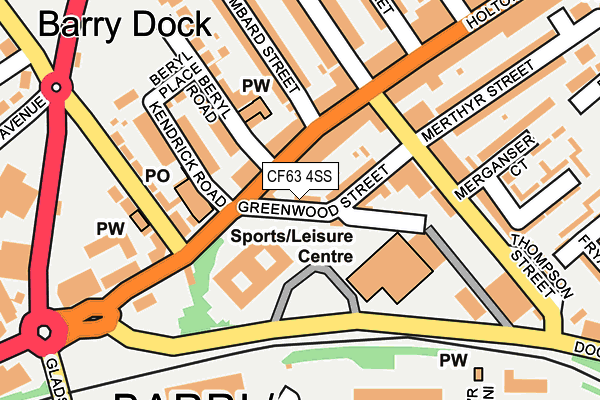 CF63 4SS map - OS OpenMap – Local (Ordnance Survey)