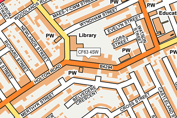 CF63 4SW map - OS OpenMap – Local (Ordnance Survey)