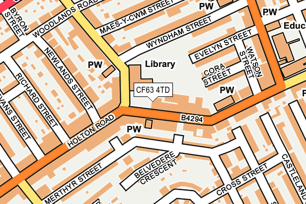 CF63 4TD map - OS OpenMap – Local (Ordnance Survey)