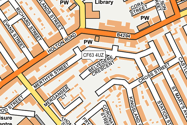 CF63 4UZ map - OS OpenMap – Local (Ordnance Survey)
