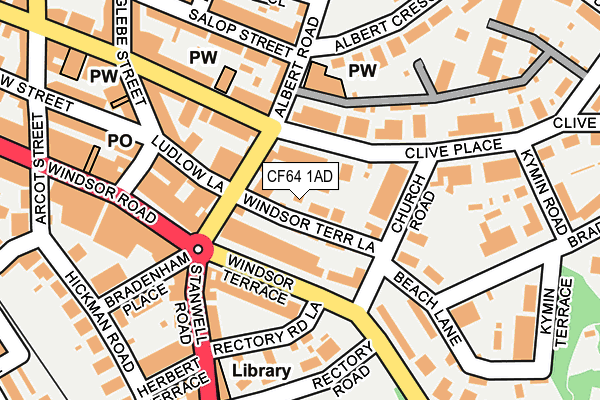 CF64 1AD map - OS OpenMap – Local (Ordnance Survey)