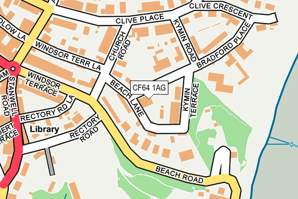 CF64 1AG map - OS OpenMap – Local (Ordnance Survey)