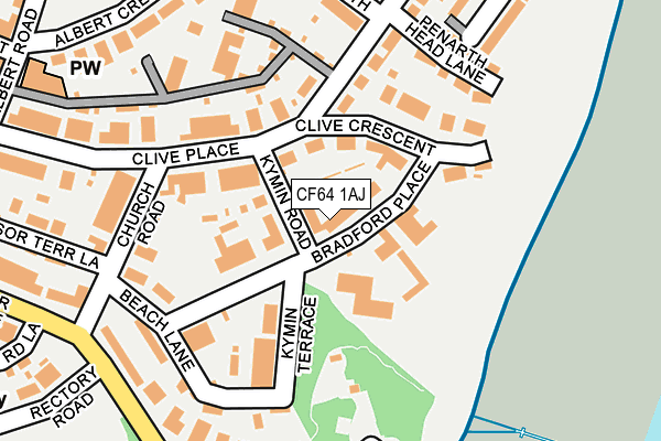 CF64 1AJ map - OS OpenMap – Local (Ordnance Survey)