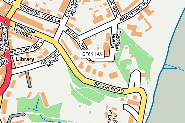 CF64 1AN map - OS OpenMap – Local (Ordnance Survey)