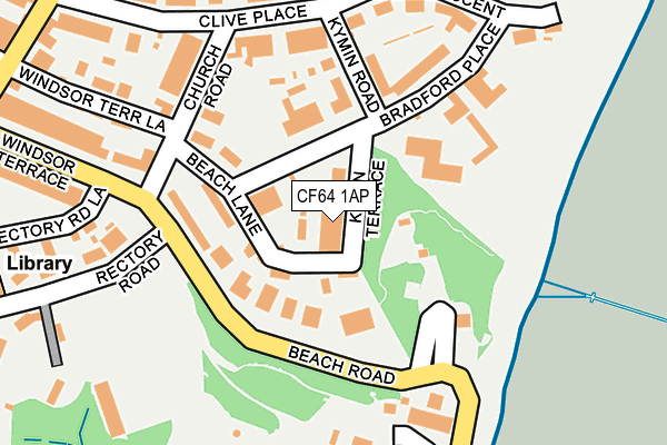 CF64 1AP map - OS OpenMap – Local (Ordnance Survey)