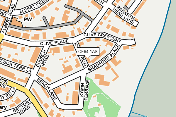 CF64 1AS map - OS OpenMap – Local (Ordnance Survey)