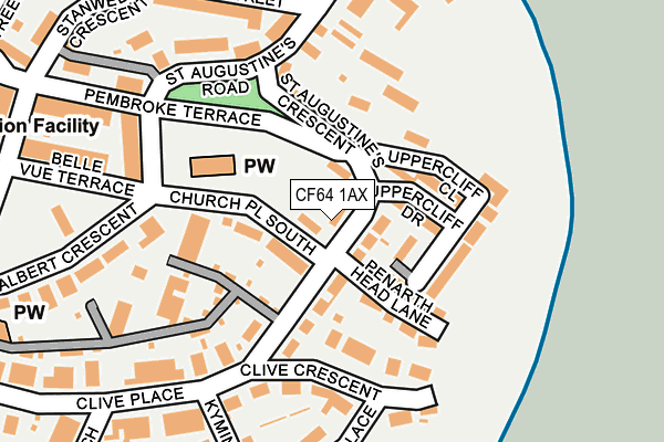 CF64 1AX map - OS OpenMap – Local (Ordnance Survey)