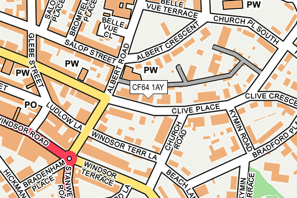 CF64 1AY map - OS OpenMap – Local (Ordnance Survey)