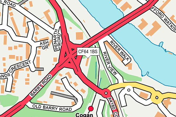 CF64 1BS map - OS OpenMap – Local (Ordnance Survey)