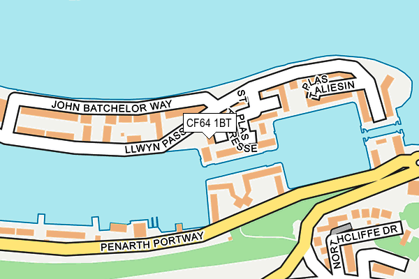 CF64 1BT map - OS OpenMap – Local (Ordnance Survey)