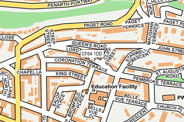 CF64 1DD map - OS OpenMap – Local (Ordnance Survey)