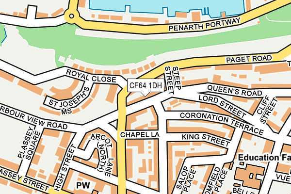 CF64 1DH map - OS OpenMap – Local (Ordnance Survey)