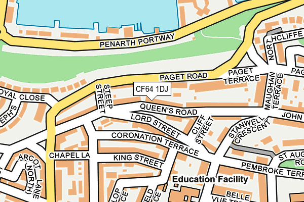 CF64 1DJ map - OS OpenMap – Local (Ordnance Survey)