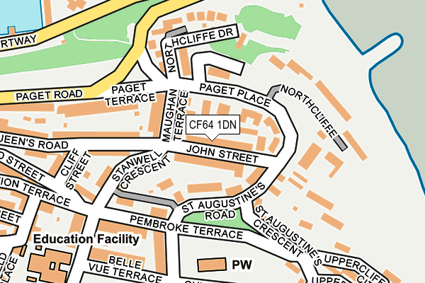 CF64 1DN map - OS OpenMap – Local (Ordnance Survey)