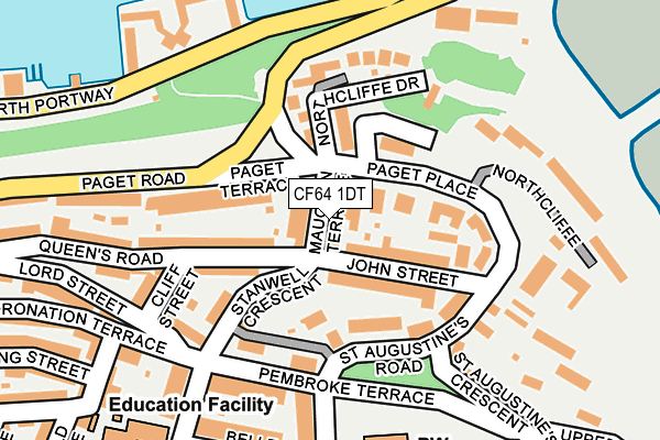 CF64 1DT map - OS OpenMap – Local (Ordnance Survey)